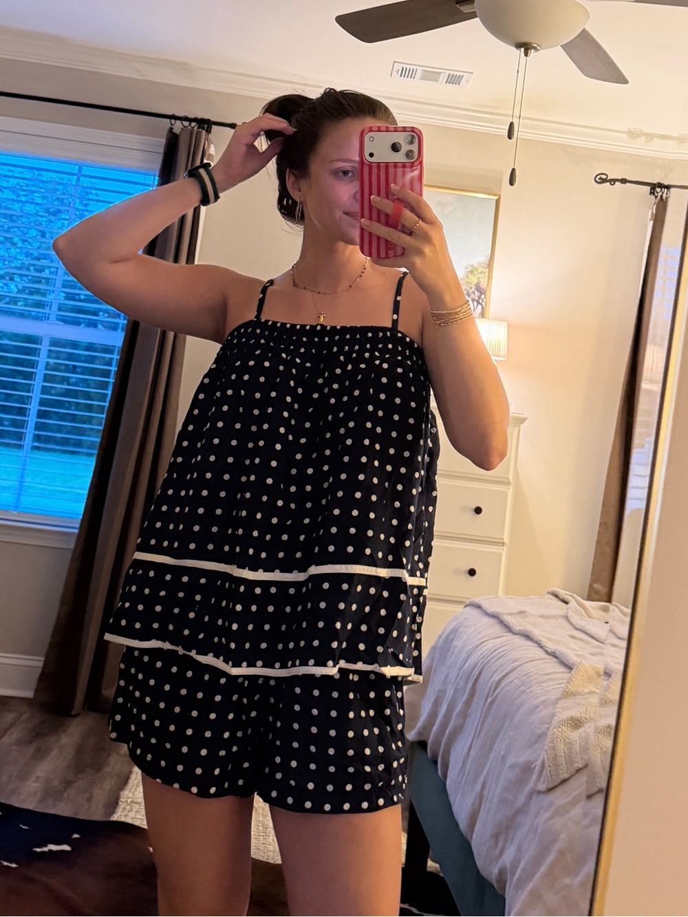 Navy Blue Polka Dot Set
